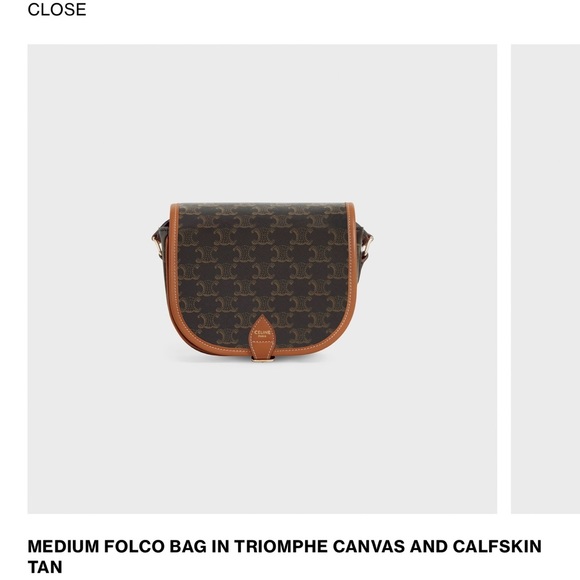Celine Medium Folco Bag in Triomphe - Picture 1 of 8